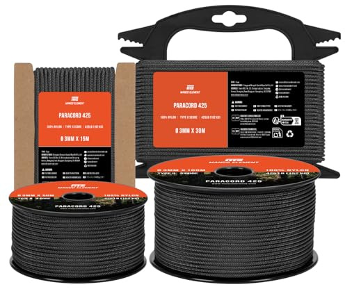 Manco Element Paracord 3mm 425 30m Cuerda Nylon 3 Hebras Tipo II Cordino