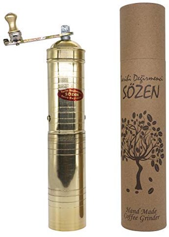 Sözen Degirmenleri - Classic Handmade Manual Coffee Grinder Pepper Grinder Hand Grinder Brass Turkish style - El Yapimi Kahve Degirmeni (23 cm)