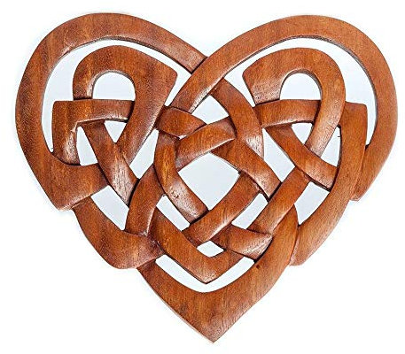 Wandschmuck Wandbild Holzbild BRANWEN Keltisches Herz aus Holz