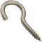 SC-Normteile Schraubhaken mit Holzgewinde - 4,4 x 50 mm - (5 Stück) - Wandhaken | Wäscheleinenhaken | gebogen | rostfrei - (Gewindelänge: 17 mm) - aus Edelstahl A2 V2A - SC9080