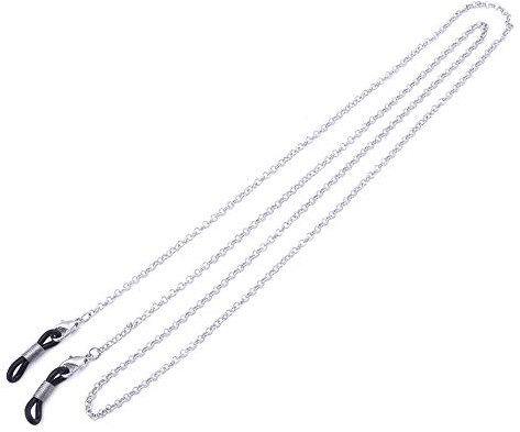 cooltime Silber-goldene Brillenkette mit Karabinerverschluss für Damen und Herren silber