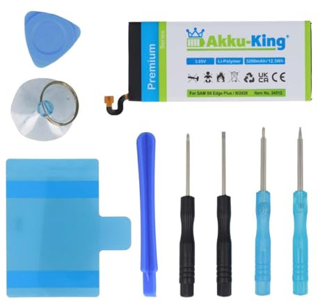 Akku-King Akku kompatibel mit Samsung EB-BG928ABE - Li-Polymer 3200mAh - für Samsung Galaxy S6 Edge Plus, Galaxy S6 Edge+, Galaxy S6 Edge Dual SIM