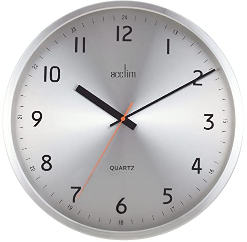 Acctim 29597 Klar quartz wall clock - Brushed aluminium