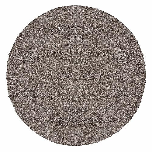 HomebyHome Teppich Hochflor Langflor Shaggy Einfarbig Design Wohnzimmer 30 mm Florhöhe Flauschig Weich Rechteckig Rund Läufer, Farbe:Beige, Grösse:80 cm Rund
