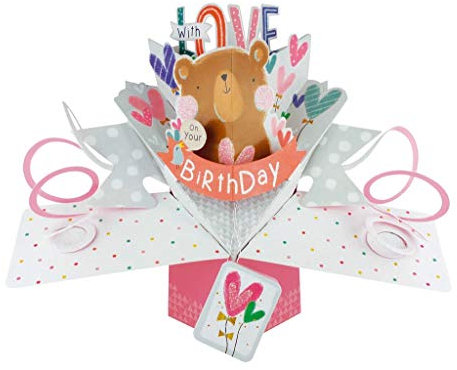 Second Nature Pop-Up-Grußkarte zum Geburtstag, Bär, POP183