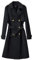OROLAY Trench Lungo da Donna con Cintura Trench Leggero Doppiopetto con Spolverino Nero L