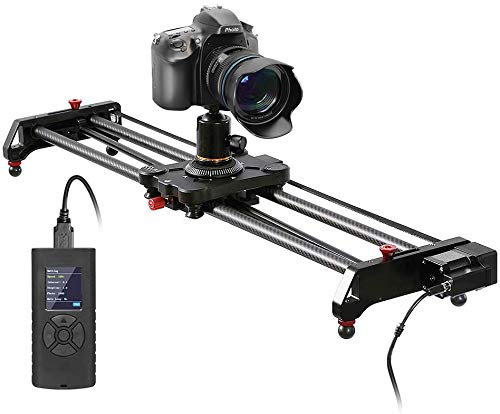 GVM Slider 80cm per Fotocamera Motorizzato, Slider Video da Fibra di Carbonio con Time-lapse, Tracking e Otturatore a 120° per Fotocamere DSLR Foto e Video DV, Binario per Carrello della Fotocamera