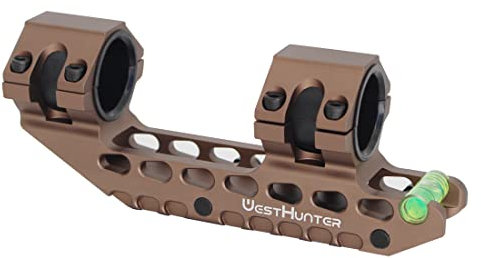 WestHunter Optik 20mm Picatinny Zielfernrohr Montage, 25,4 mm 30 mm Universal Taktik Präzision Zielfernrohrmontage mit Blasenebene | Brown