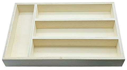 Acan Organizador de Cubiertos de Madera, Bandeja para cajón de Cubiertos 31 x 20 x 4,8 cm