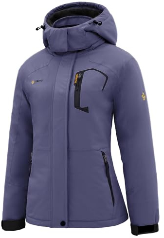 GEMYSE Damen Mountain Wasserdichte Skijacke Schneejacke Warm Winter Winddicht Regenjacke Mantel