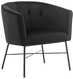 Vente-unique - Fauteuil Cabriolet en Velours FAKART - Noir