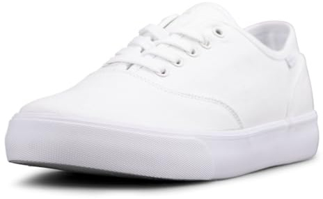 Lugz | Lear Classic Casual Sneakers for Men | Lace Up Mens Canvas Shoes | Everyday Men Footwear, White, 13 W US
