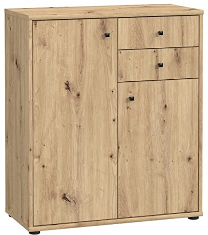 Newroom Kommode Artisan Eiche Sideboard Modern - 73,7x85,5x34,8 cm (BxHxT) - Highboard Anrichte - [Lucius.Eight] Büro Arbeitszimmer Wohnzimmer