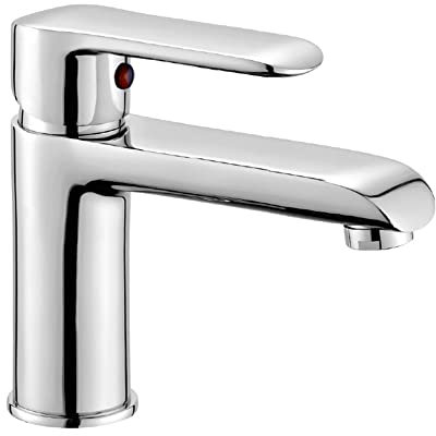 Rubinetto Miscelatore lavabo Bagno, piletta Inclusa, in Ottone Cromato, Serie Dalila (Rubinetto lavabo)