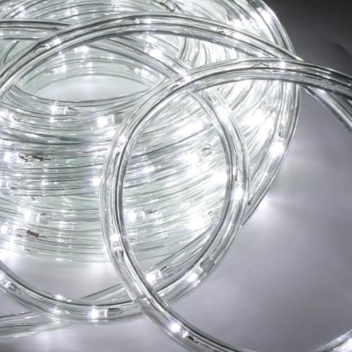 Gimisgu Lichterschlauch Aussen 50m Led Schlauch Kaltweiß 1200 Led Lichtschlauch mit Timing Controller Lichtschlauch Außen IP65 Wasserfest Lichterschlauch Innen für Balkon Party Hochzeit