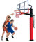 Basketball Stand Outdoor Fixed Basketball Hoop For Adults And Teenagers, With Toughened Backboard And Lifting Dunk System (Color : Red, Size : 120x80cm/47x32in)