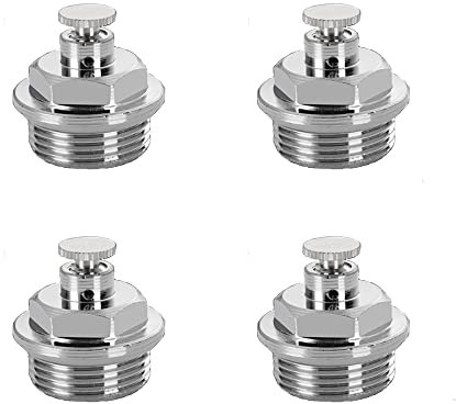 4 Pcs Radiator Air Valve, 3/4 Manual Radiator Air Vent Bleed Valve with Sealed O-Ring Thread Connection, Replacement Accessories for Heating System