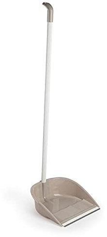 CABLEPELADO Recogedor con Palo plástico engomado | Resistente | Limpieza hogar | Herramienta de Limpieza | Apto para Limpieza de Polvo, Basura, Ceniza u Hojas | 84 cm Altura x 26 cm Ancho | Beige