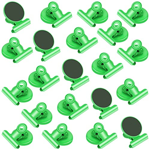 20 Pack Magnetic Clips Heavy Duty, Refrigerator Magnets, Clip Magnets Fridge, Strong Magnet Clips for Home Office Cruise (Light Green)