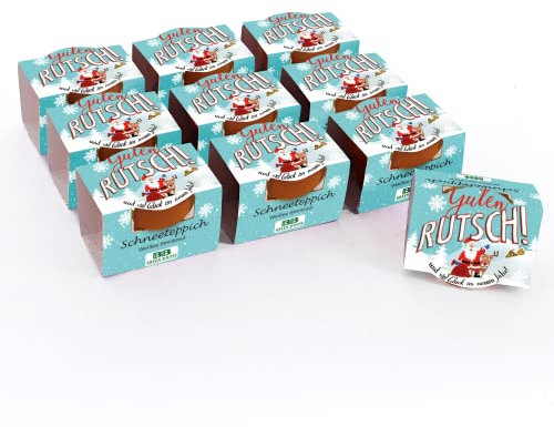 Bull & Bear 10er Set Mini Pflanzset 'Guten Rutsch' mit Schneeteppich Samen im Topf 4,5cm, weißes Steinkraut Anzuchtset mit Pflegeanleitung