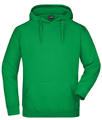 James & Nicholson Kapuzensweatshirt - Hochwertiger Freizeit-Sweat mit Kapuze und Kängurutasche | Farbe: fern-green | Grösse: XL