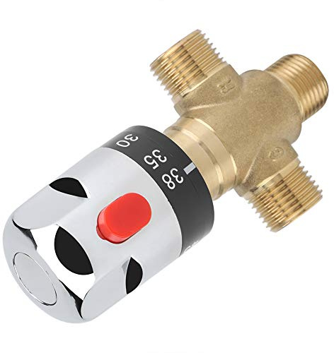 Thermostatic Mixer Valve Brass Thermostatic Mixing Valve 1/2 in Water Temperature Pipe Basin Thermostat Control