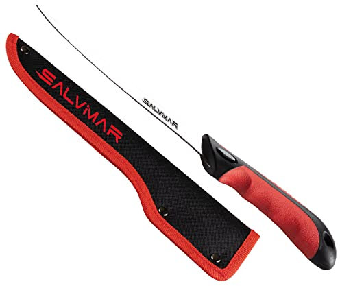 Salvimar, Coltello sfilettatore Unisex Adulto, Rosso/Nero, 31.5cm Totale
