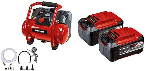 Einhell TE-AC 36/6/8 Li OF Set-Solo Compressore a batteria Power X-Change & 2x 18V 5,2Ah PXC-Twinpack due batterie da 5,2 Ah Power X-Change
