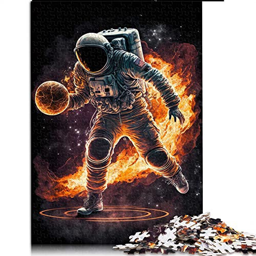 1000 Teile Puzzle Basketball Astronaut Weltraumpuzzles für Erwachsene Kartonpuzzles Wohnkultur (Größe 26x38cm)