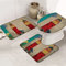 Badematten Set 3 Teilig Retro-Umschlag, Roter Leuchtturm Und Muscheln Waschbar Kontur Badteppich Anti-Rutsch Wc-Deckelbezug Duschmatte