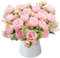 Bakiauli 4 Pezzi Fiori Artificiali di Peonia, Fiori Finti per Decorazioni Fiori Artificiali Realistici per la Decorazione Della Finestra Della Tavola di Nozze