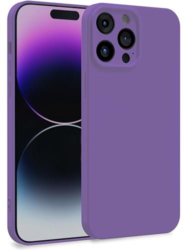 MyGadget Cover per iPhone 14 Pro Max - Custodia in Silicone Morbido a Doppio Strato – Case con Protezione Fotocamera & Fodera Interna Antigraffio - Lilla