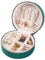 Small Velvet Jewellery Box for Women - Green Travel Jewelry Organiser Boxes Case for Earring Ring Necklace with Zip Shell 10
