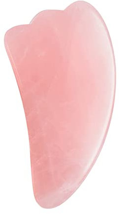 Massaggiatore In Giada Al Quarzo Rosa, Compresse Per Raschiare Il Viso Al Quarzo Rosa, Set Per Massaggi,Raschietto A Forma Di Corno In Quarzo Rosa