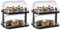 APS 9204 Buffetvitrine „Doppeldecker“ – 2 beidseitig aufklappbare, transparente Rolltophauben, 2 Edelstahl-Tabletts, 4 Kühl-Akkus, platzsparend lagerbar – Made in Germany, Schwarz (Packung mit 2)