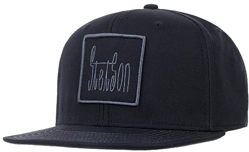 Stetson Patch Snapback Cap Flat Brim Unifarben Logo Verstellbar Unisex Ganzjährig