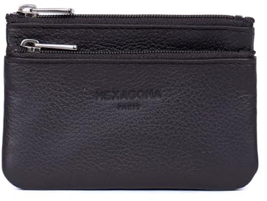 HEXAGONA - Porte-Monnaie Stop RFID - Compatible Cartes de crédit - pour Homme - Collection Confort - Marron foncé