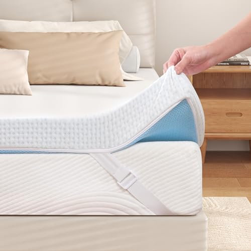 Hokway Topper 90x200cm - 5cm Höhe Memory Foam Matratzentopper aus Gel-Memoryschaum mit atmungsaktiver und waschbarem Oeko-TEX Zertifiziert Bambusfaserbezug