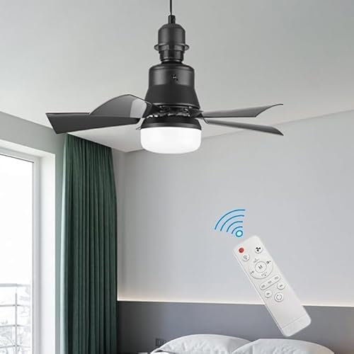 Asslye Ventilateur Plafond avec Lumiere, Télécommande Silencieux Ventilateurs de Plafond, 3 Vitesses LED Ventilateur Plafond pour Chambre a Coucher, Cuisine, Salon