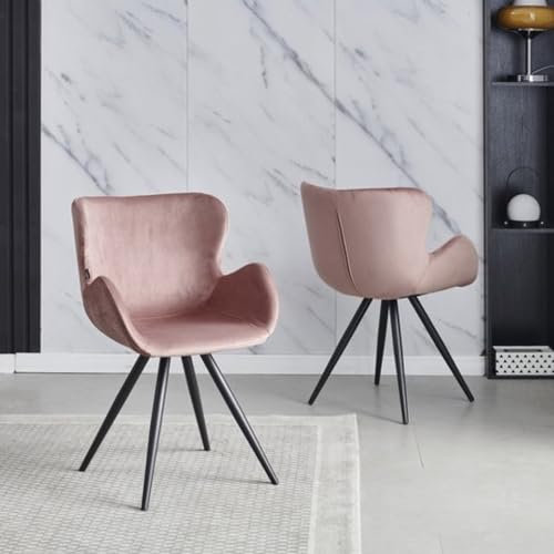 Colenis® - Chaise de Salle à Manger en, Lot de, Standard Moderne avec accoudoirs et Pieds pour Salon, Cuisine, Salle à Manger, Bureau, Chambre d'amis - Anabella (6, Rose)