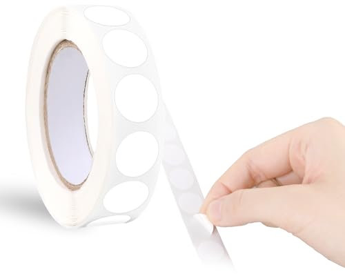 cobee Klebepunkte Weiß Aufkleber Rund zum Beschriften 13mm, 1000 Stück Runde Aufkleber Wasserfeste Kreisförmige Aufkleber Selbstklebend Rolle kleine Klebepunkte Etiketten für Büro Zuhause
