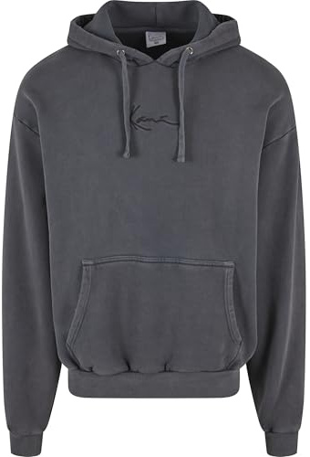 Karl Kani Unisex KU223-005-1 KK Small Signature OS Washed Heavy Sweat Eagle Hoodie Black