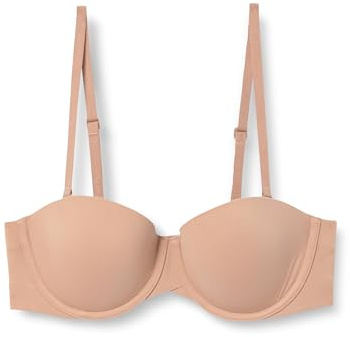 Calvin Klein Damen Trägerloser BH Lightly Lined mit Stretch, Beige (Cedar), 70B