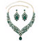 TOFBS Tropfenform Strass Schmuckset Halskette Ohrringe Damen Brautschmuck Hochzeit Kristall Collier Elegant Luxus Schmuck