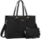 LOVEVOOK Laptoptasche 15,6 Zoll Handtasche Damen, Arbeitstasche Lehrertasche Aktentasche Mittelgroß, Shopper Handbags for Women, Schultasche Groß, Tote Bag Business Tasche für Büro Uni Arbeit, Schwarz