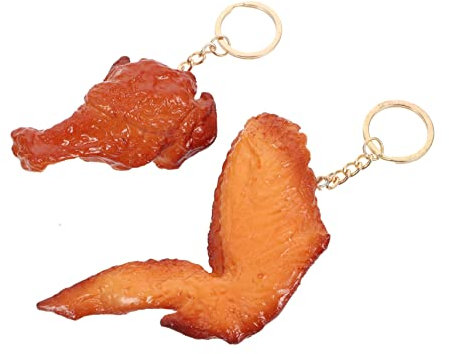 SAFIGLE Chic Chicken Wings Schlüsselanhänger Lebensmittel Schlüsselanhänger Flügel Schlüssel Schlüsselanhänger