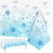 PHOGARY Schneeflocken Tischdecke Frozen Geburtstagsdeko Tischdecke Geburtstag Mädchen Frozen Party Geschenk Winter Deko Weihnachts Rechteckiger Plastik Tischabdecke