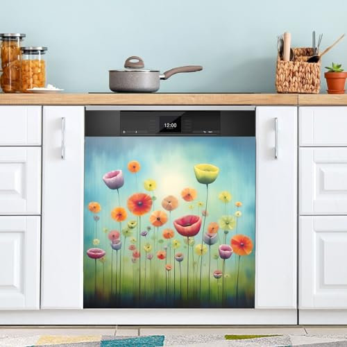 Ewusp Autocollant magnétique pour Lave-Vaisselle, Lave-Vaisselle, Panneau de Porte, Autocollant décoratif pour Maison, Cuisine, Ferme, 58,4 x 66 cm (l x H)