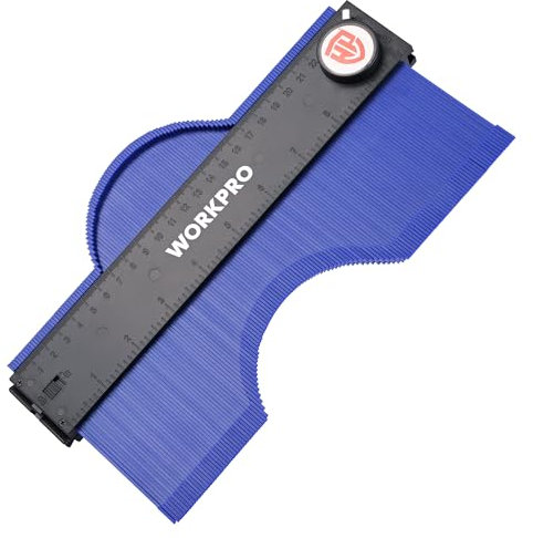 WORKPRO Duplicatore di contorni, 25,4 cm, con blocco, strumento di misurazione del profilo metrico e imperiale, di forme irregolari, per piastrelle e pavimenti in legno laminato
