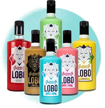 Ser Lobo - Pack Mix 6 Sabores | Licor crema con carácter libre, salvaje y arriesgado I Incluye Lobo Pink, Lobo Blue, Lobo Green, Lobo Guayota, Lobo Brown y Lobo Velvet | 15% I 0,7 L